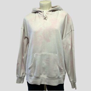 VERY Pale Pink/White Tye Dye Fuzzy Hoodie Size Small